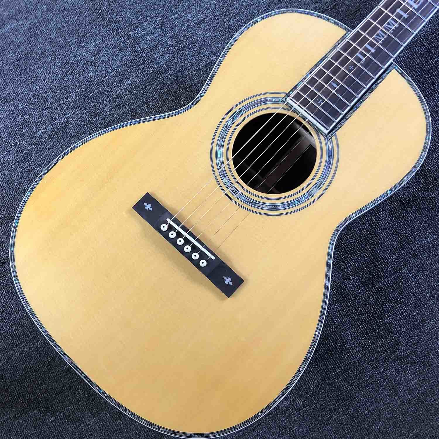Custom Grand Jimmie Rodgers 000-45s All Solid Wood Acoustic Guitar Ebony Fingerboard Abalone Binding Accept Customized