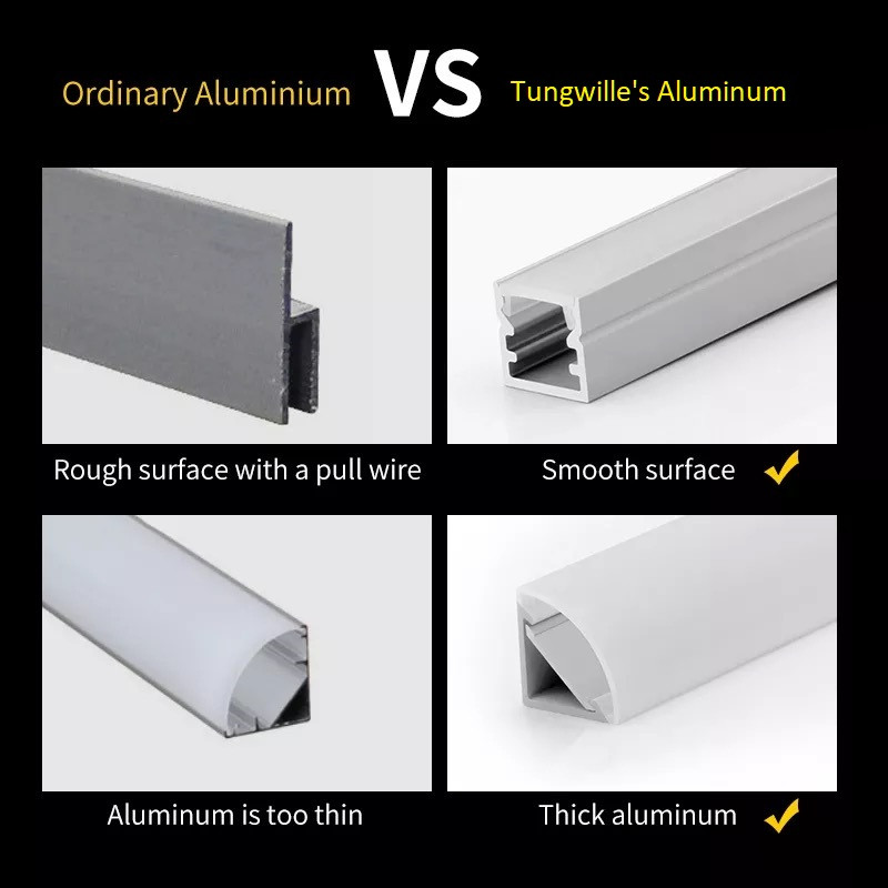 Small Size LED Extrusion Profile PC Diffuser Wardrobe Cabinet Light Surface