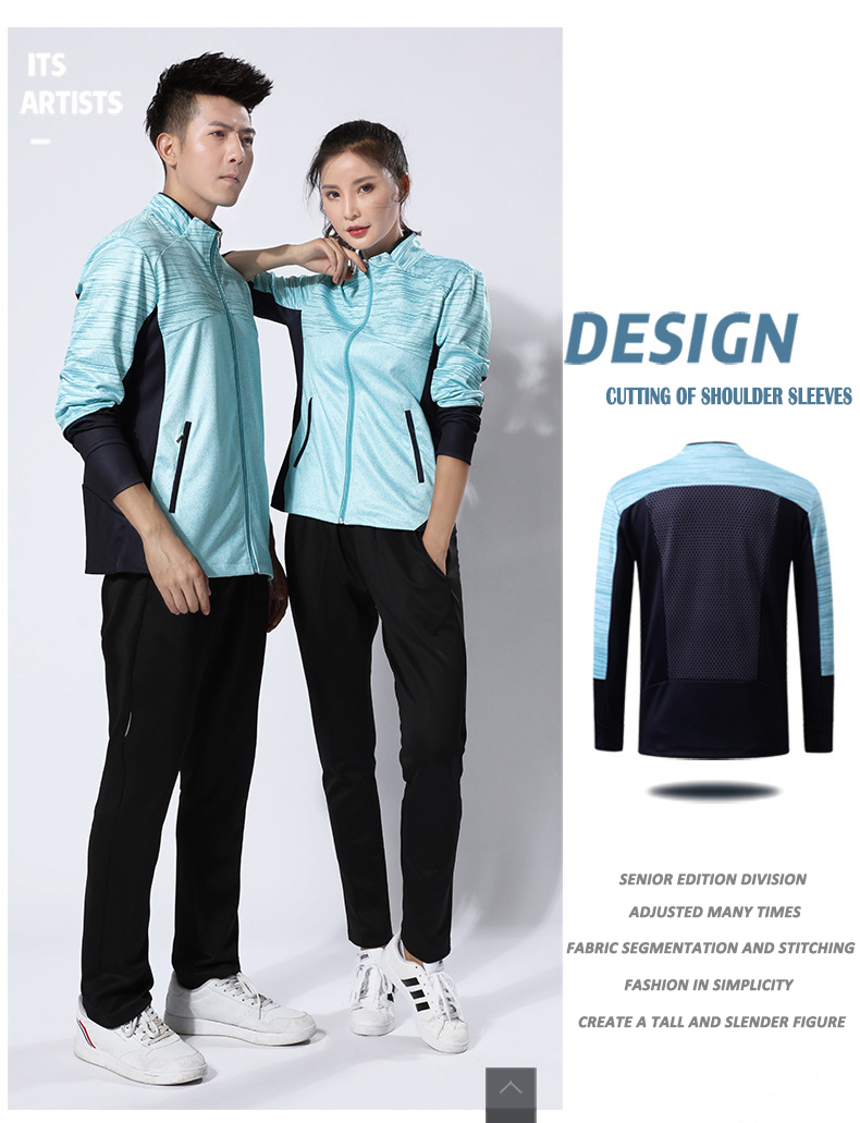 Spring autumn winter unisex badminton sui volleyball tennis suit sports suit competition coat printing custom tracksuits