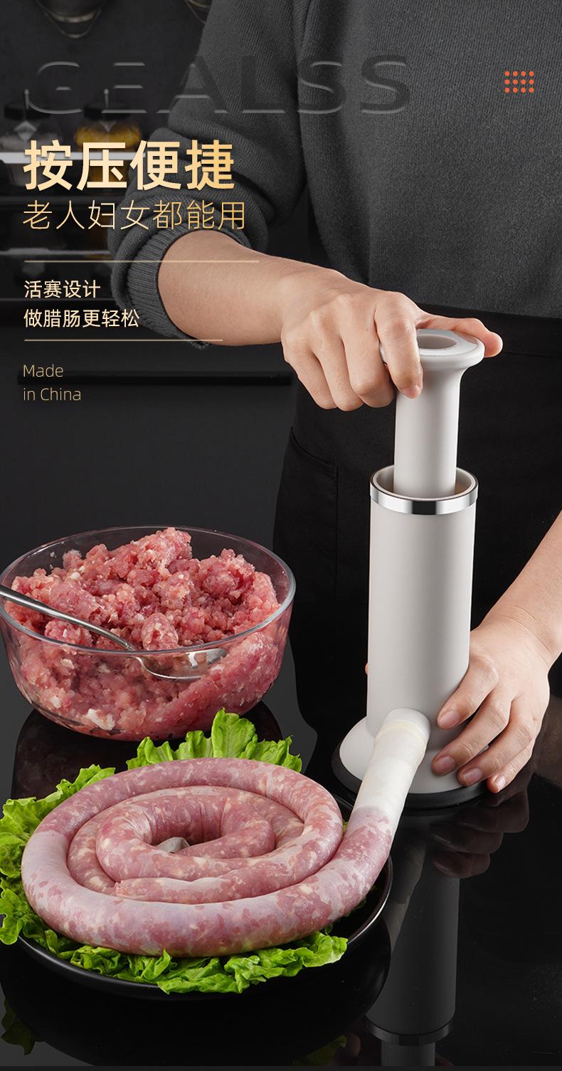 TV Shopping Customized Logo Accepted Sausage Enema Manual Meatballs Shrimp Slip Maker