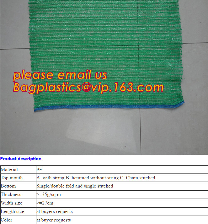 PE Knitted mesh bag and Raschel mesh bag,Factory Price Supply Plastic Pe Raschel Monifilament Date Mesh Net Bags, bageas