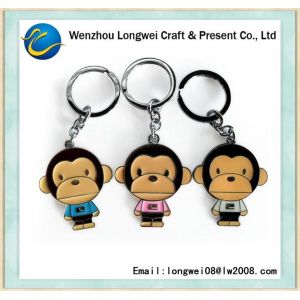 Souvenirs plastic Soft PVC Keychain with Printed Logo Monkey shape