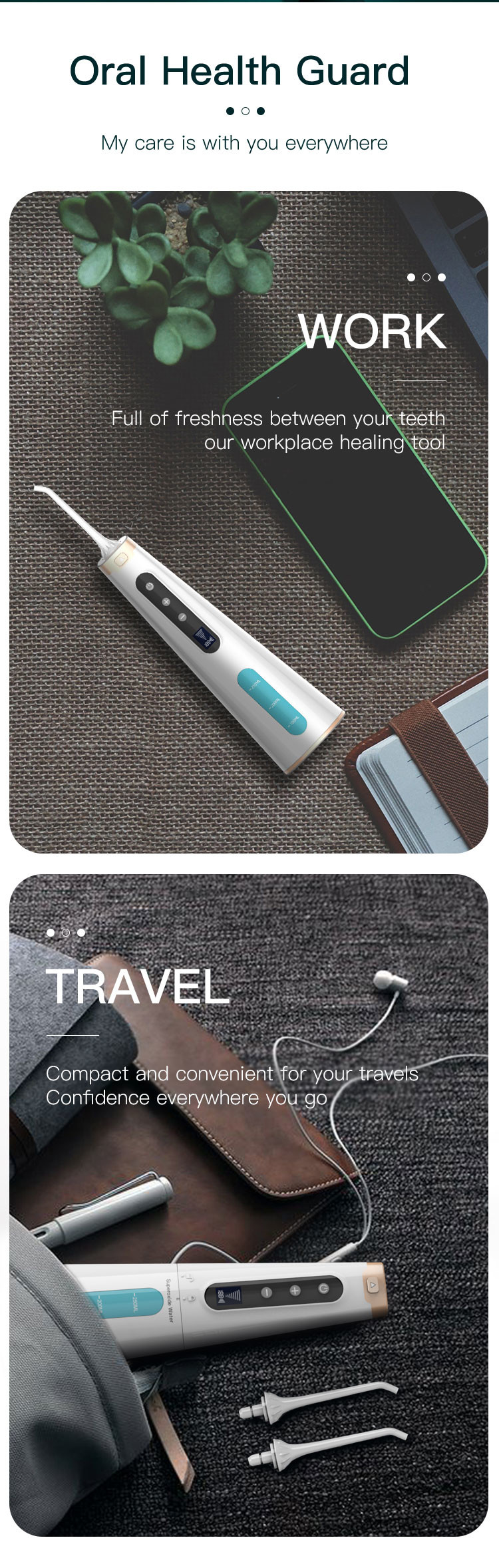 Rechargeable Battery Operated 300ml Therapeutic Oral Irrigator 0.5kg Weight