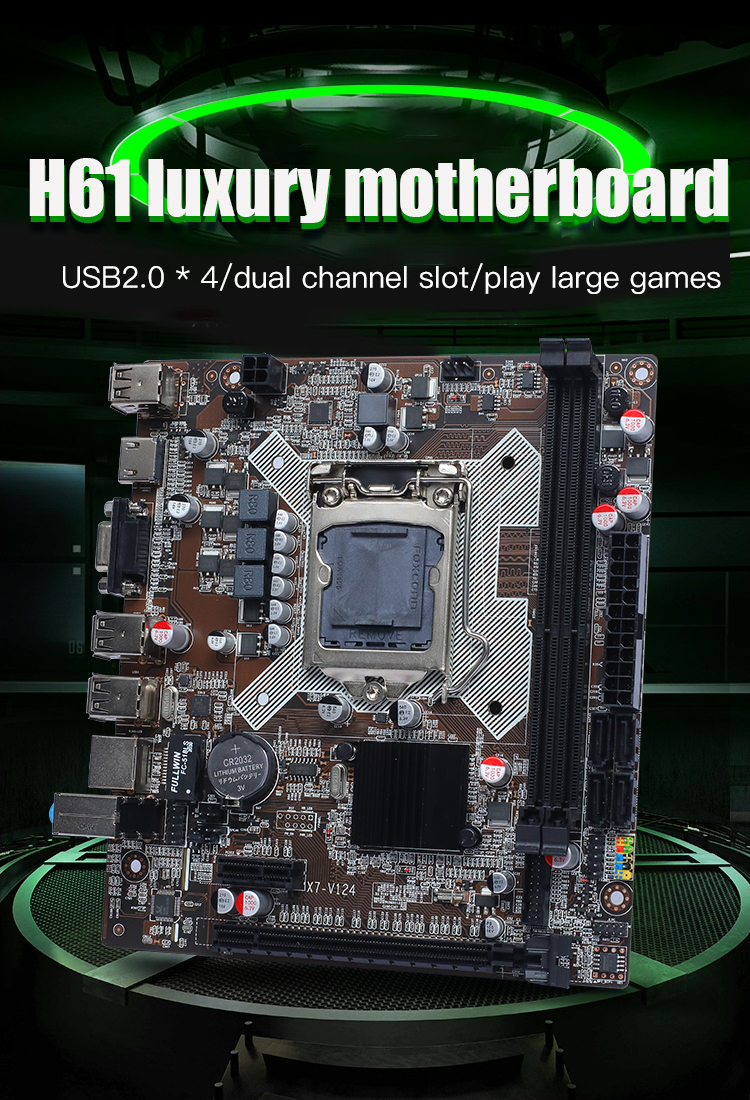 USB 2.0 X 4 Gigabit NIC Desktop Computer Motherboard LGA 1155 H61 DDR3
