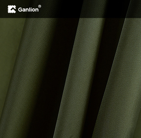 Olive Green Polyester PBT Fabric Twill 2/1 Stretchable Pants Fabric