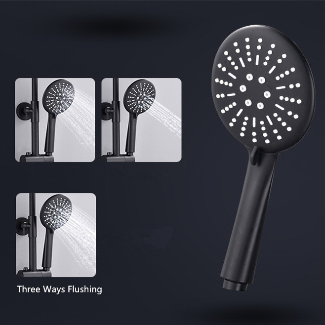 Blackened Brass Sanitary Ware Shower Head Set Hot And Cold Rain
