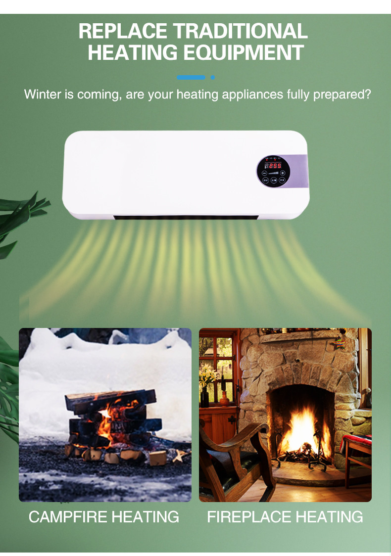 Intelligent Wall Mounted Electric PTC Ceramic Heater Portable With Remote Control