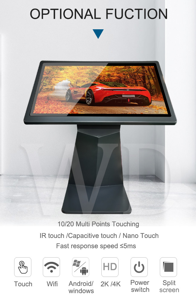 1920*1080P 43 Inch Interactive Touch Screen Kiosk Multi Touch