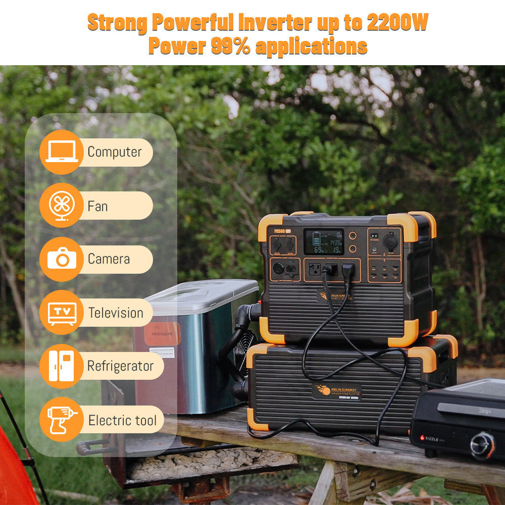 LCD Display UPS Solar Generator 2200W Storage Power Sources With Multiple Usb Ports