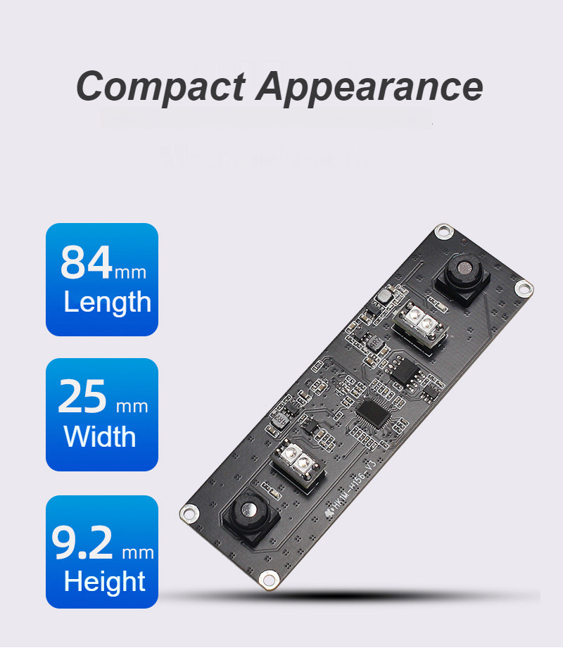 HK5M-H156 HD 5MP Iris Recognition USB Computer Camera Industrial Module 1080p Infrared Light H150 Pixel Size 3.0μm x 3.0μm