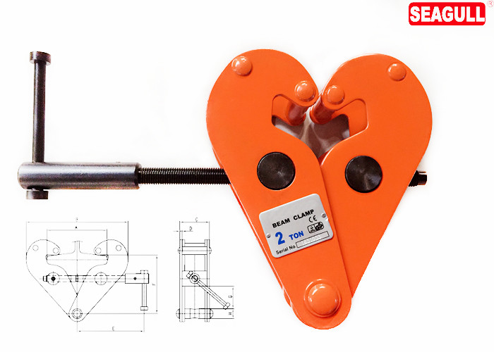 JT Lifting Clamp Steel I Beam Lift Clamps Manual Type , capacity 5 Ton Red Color