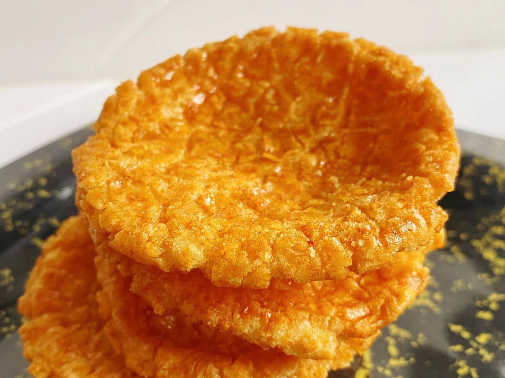 Round Senbei Rice Crackers OEM Low Calorie Rice Cakes 0.3 Kg