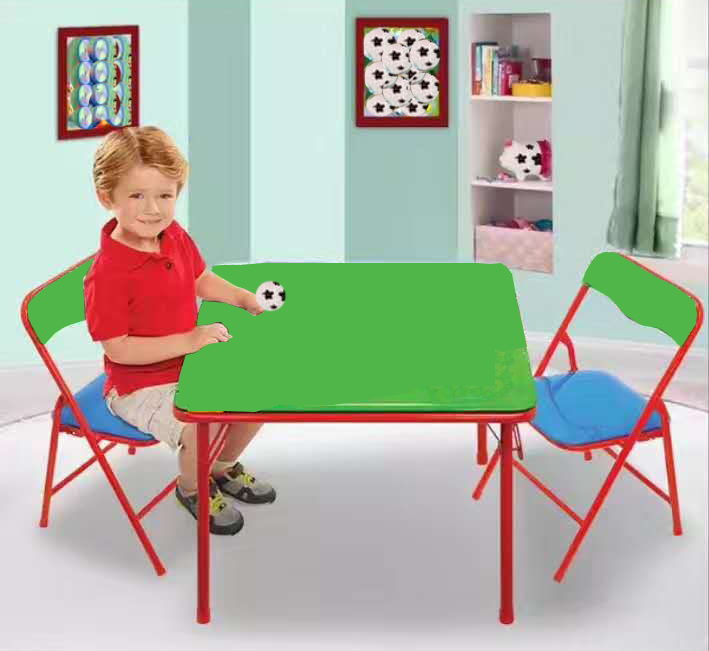 Metal Kids Folding Table And Chairs Set Easy Removal Advantage Main Material Metal