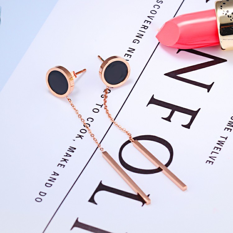 Marlary Stainless Steel Rose Gold Fashion Women's Earrings Extra Long Stud Earrings With Price