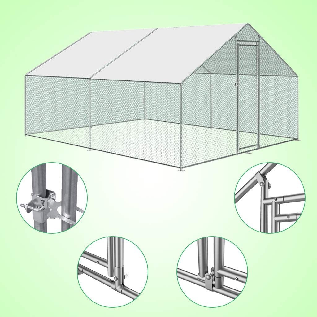 Hot Galvanized Steel Outdoor UV Protect Polyester 3x3m Chicken Run Kennel Chicken Cage