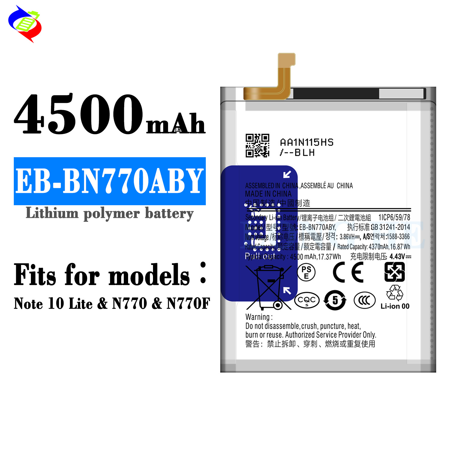 Stock 4500mAh RECHARGABLE EB-BN770ABY SM-N770F Battery for Samsung Galaxy NOTE 10 LITE