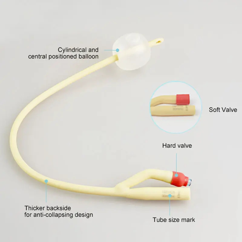 EO Sterilization Medical Disposable Supplies 8-26fr 2 Ways 3 Ways Latex Foley Catheter