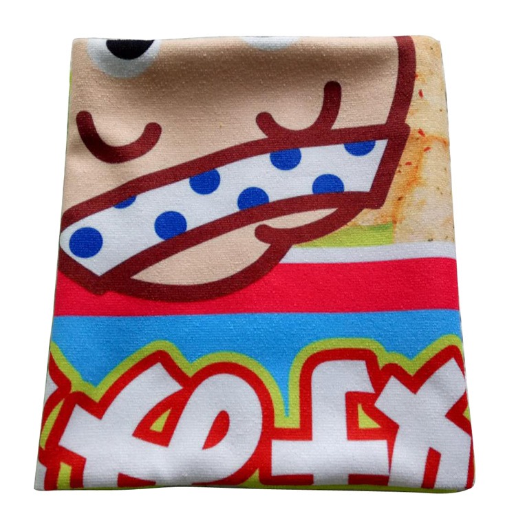 Lovely cartoon printed 70*140 cm quick drying light weight printed microfiber beach towel