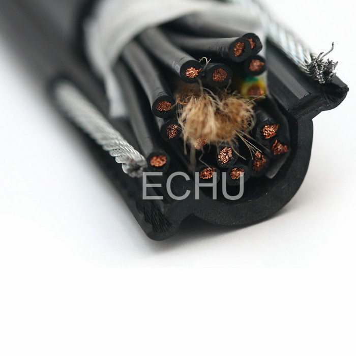 Round Pendant Control Cable with 2 Steels For Crane and Lifter Round Pendant Cable 16C*1.5