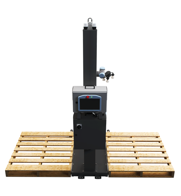 Manipulator universal robots UR10 ROBOTIQ palletizing solution quick to receive and install, quick to program for pallets