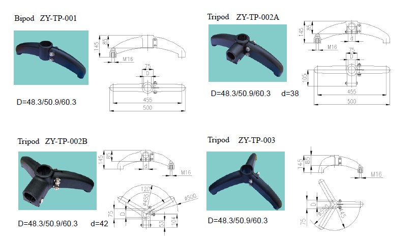 conveyor spare parts bipods tripods