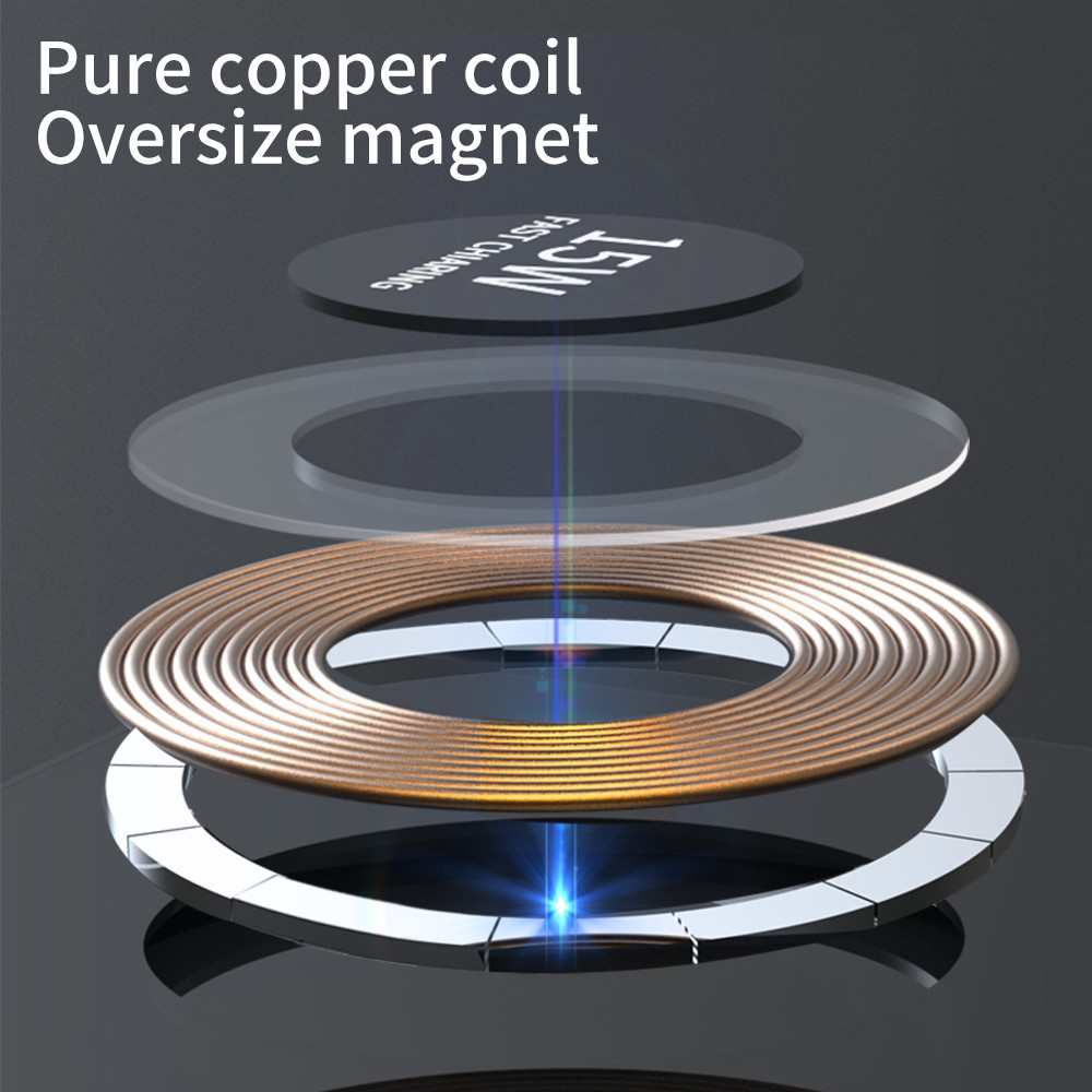 Transparent Tempered Glass Foldable Wireless Charger Magnetic 2in1 Multifunction