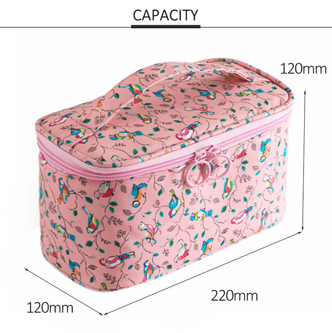 Flower Pattern Oxford Waterproof Makeup Bag