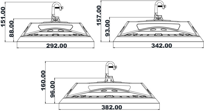 150W Low Glare Led Warehouse Fixtures 2700 - 6500K Meanwell / Inventronics Driver