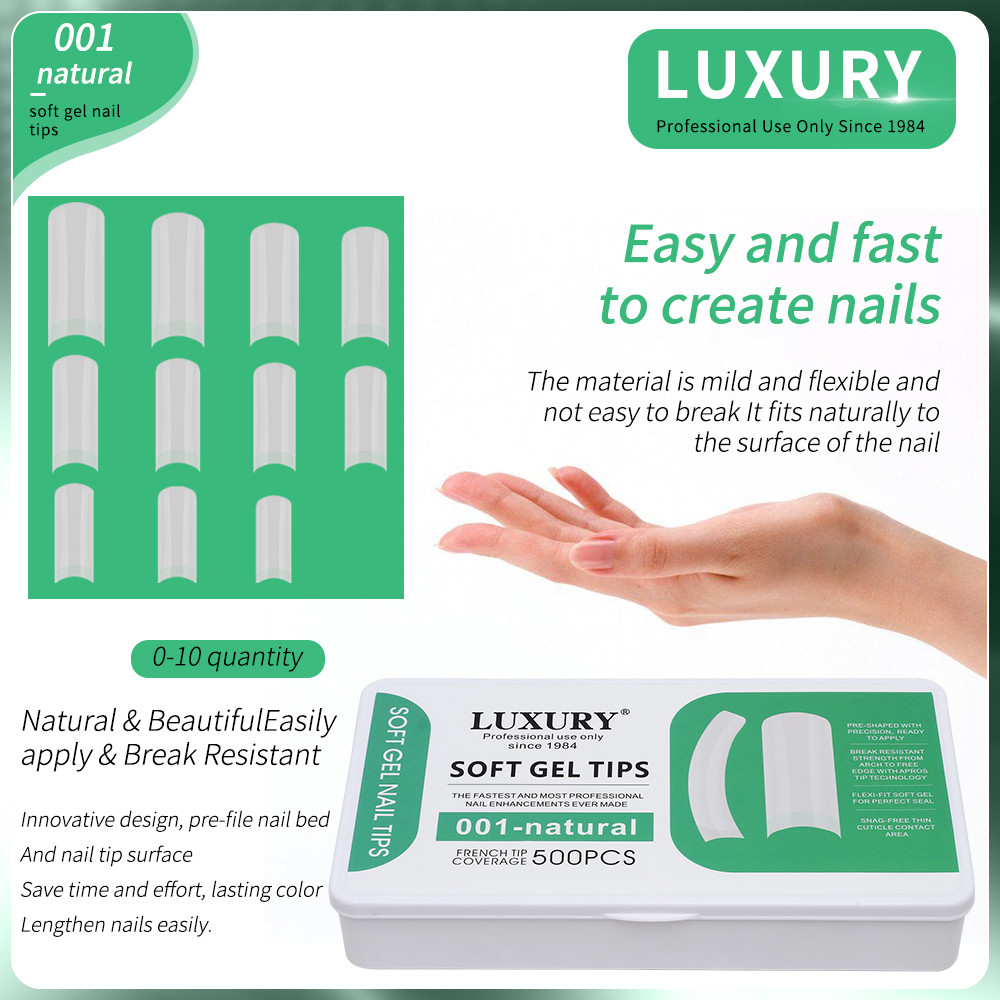 500pcs/Box Professional Natural Matte Sharp Shape Fake Nails For DIY Manicure