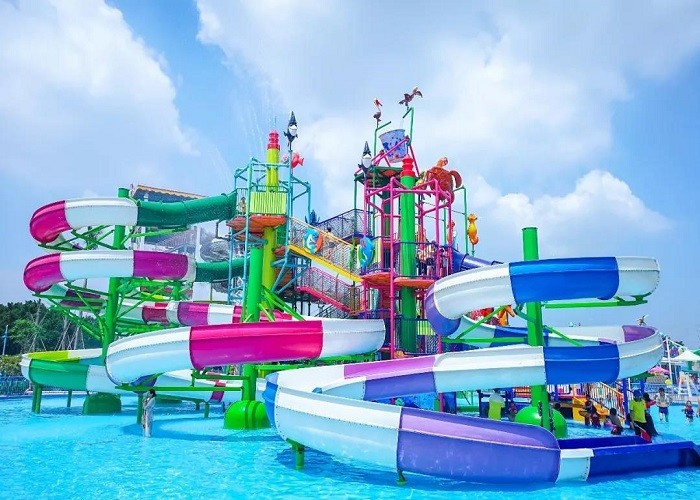 Commercial 2000 Sq.M SGS Spiral Water Slide