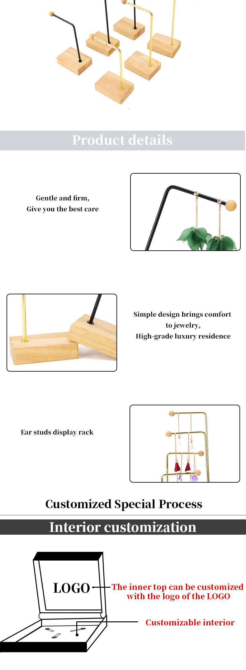 Portable L Shaped Metal Pendant Display Stand for Jewelry Luxury Show Exhibition