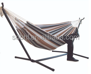 Cotton Outdoor Folding Hammock Mold Resistant Double Hammock With Stand