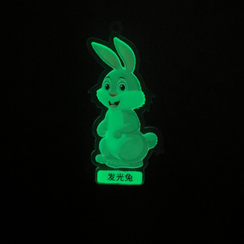 Photoluminescent Plastic Card Glow In The Dark Rabbit Cardboard For Children