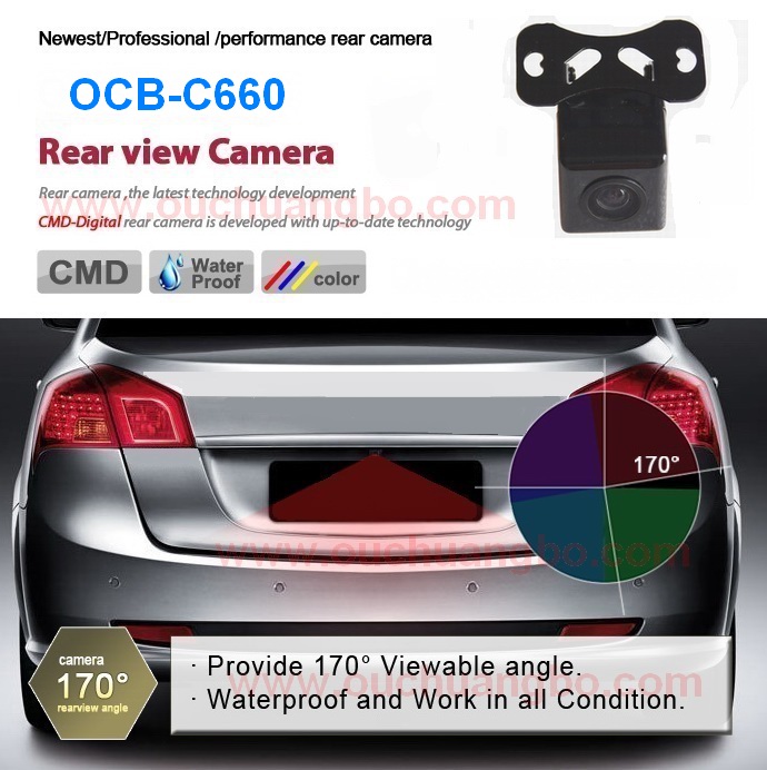 Ouchuangbo 170 degree HD universal Car rear view parking backup waterproof camera OCB-C660