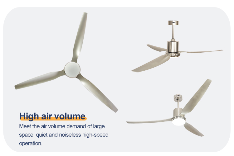 Modern Design 3 Blades 5 Speeds and Remote Control Ceiling Fan with LED Light by 1stshine