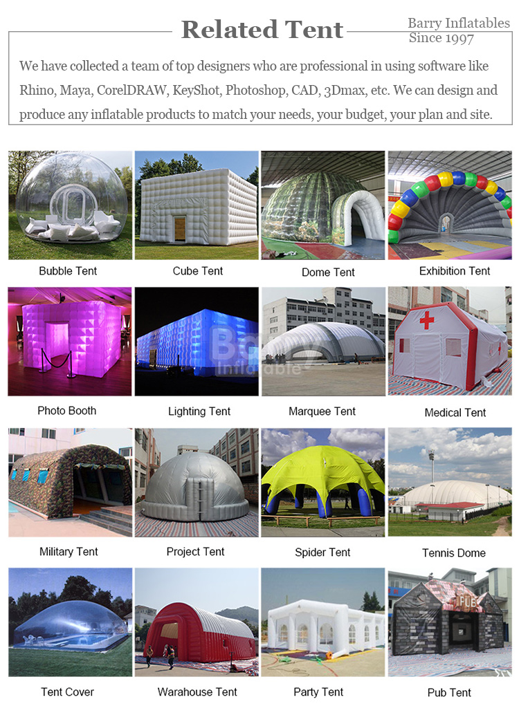 Building Structure Dome Inflatable Tent With Screen Printing