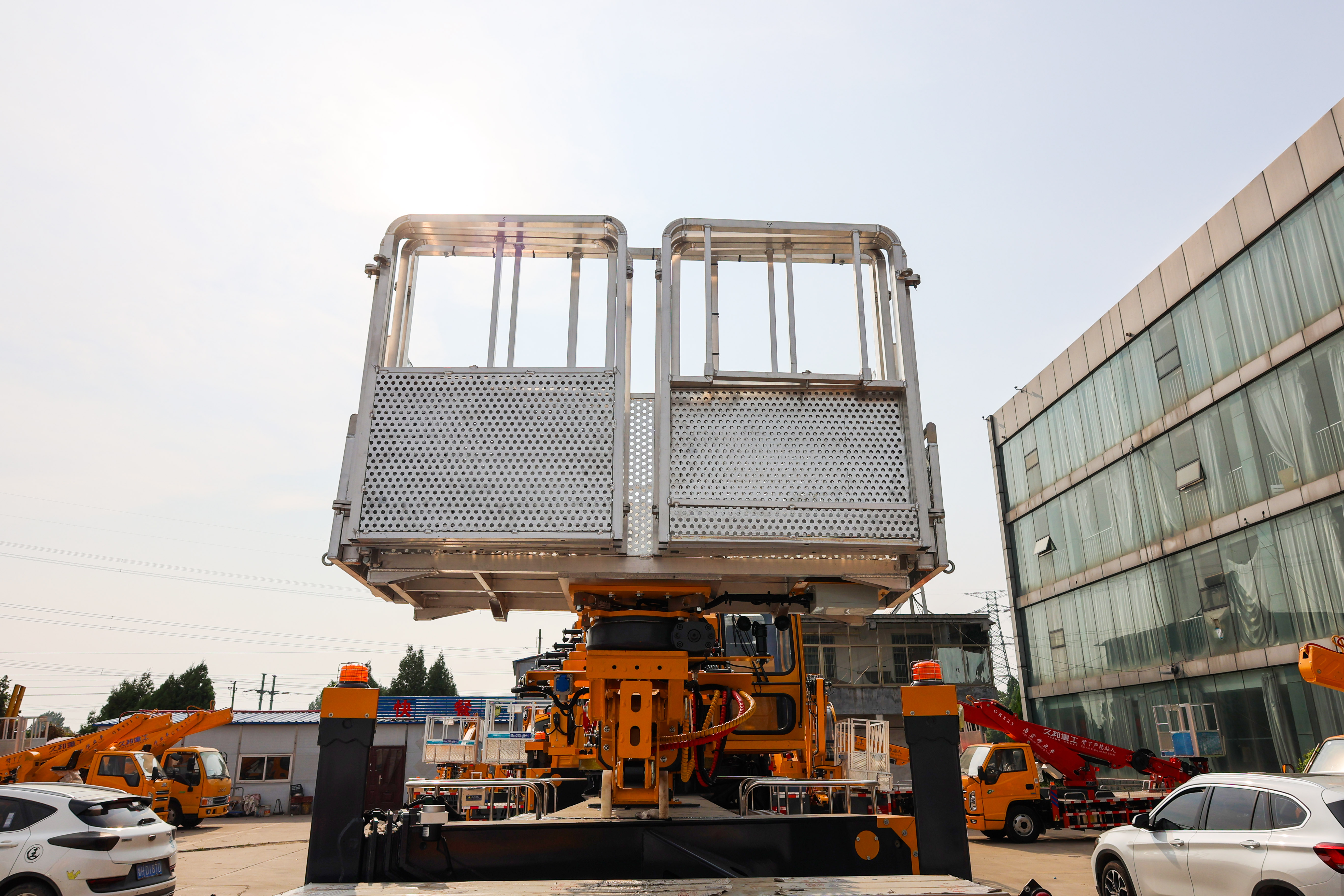 Aerial construction working Aerial Boom Lift for Advertising industry design