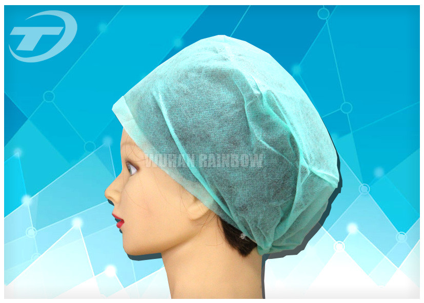 Disposable surgical cap with elastic , polypropylene fabirc , sweat absorption type