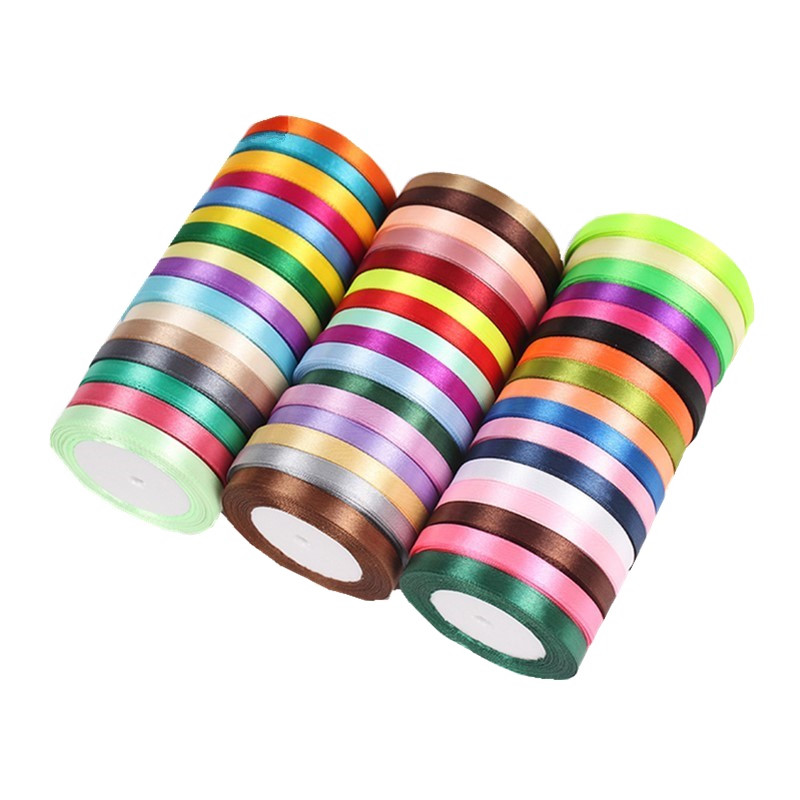 Wholesale Silkscreen print logo tapes for shoes clothes bags 5mm polyester silk satin gift ribbon