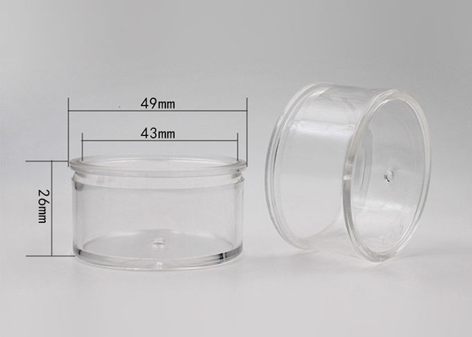 PS Clear Small Round Clear Plastic Containers 25 Cram Capacity For Tea , Coffee Bean