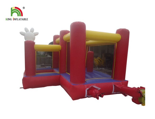 Red Softplay Mickey Cartoon Inflatable Jumper Castle Bouncer With Ocean Ball