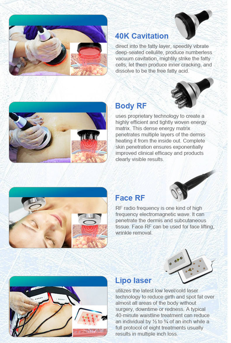 800W 40K Vacuum Ultrasonic Cavitation Radio Frequency Machine