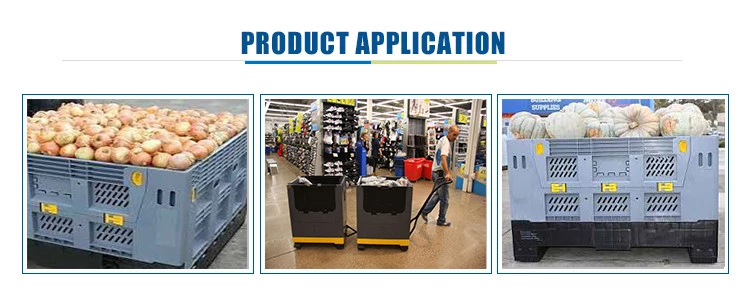 Heavy Duty Recyclable Storage industry HDPE Large Stackable Foldable Collapsible Plastic Pallet Box