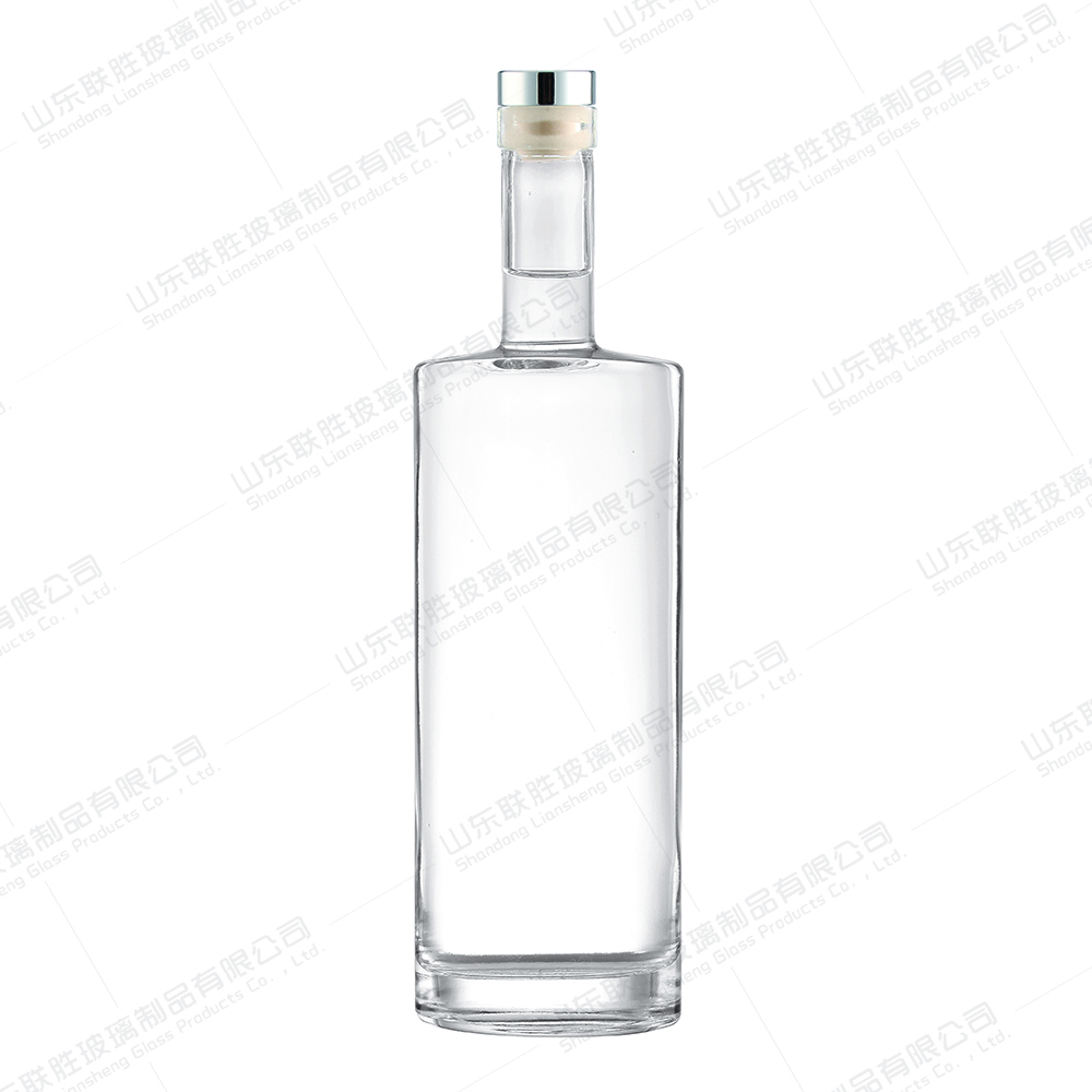 750ml 500ml Glass Bottle for Vodka Spirit Gin Rum XO Brandy Liquor Clear Base Material