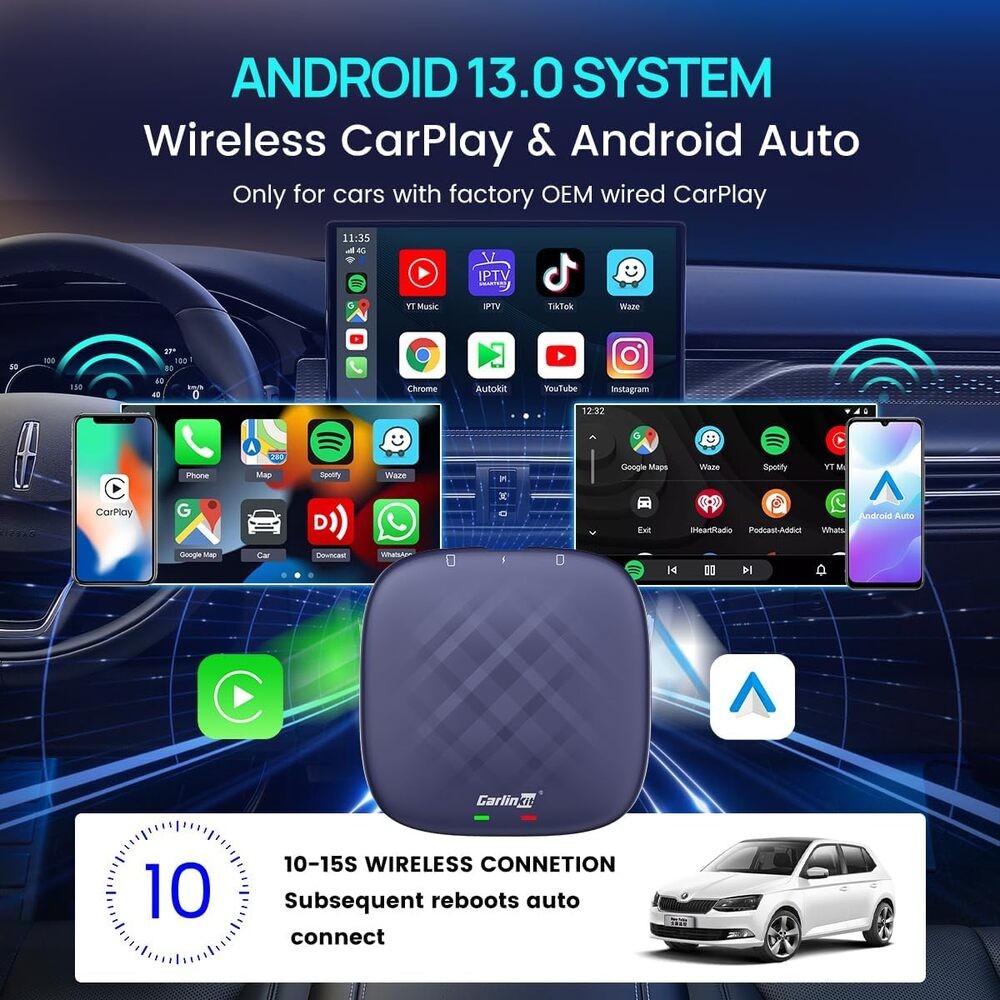 CPC200 Tbox PLUS 4GB 64G 8 Core Android 13 Wireless Adapter Carplay Android Auto Multimedia Smart Ai Box carlink box car play
