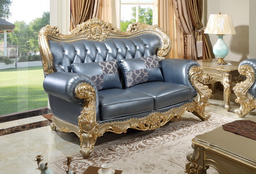 Luxury Classic Living room furniture1+2+4 Sofa sets online direct sales price by Beech wood and Italy Leather upholstery