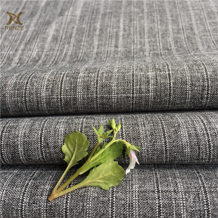 Density customized Woven Black And White Yarn Double Stripes Fabric For Suits Outfits