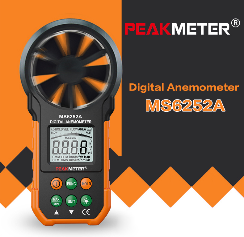 Popular Anemometer Digital Handheld Wind Speed Meter Tester with 1*9V 6F22 Battery
