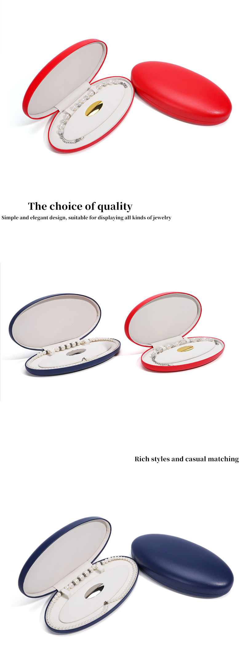 Custom Logo Jewelry Packaging Box for Ring and Necklace Bracelet Storage Hanhong PU Leather
