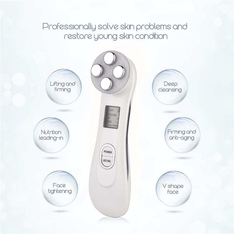 5 In1 RF EMS Beauty Machine LED 6 Light Therapy Facial Beauty Massager